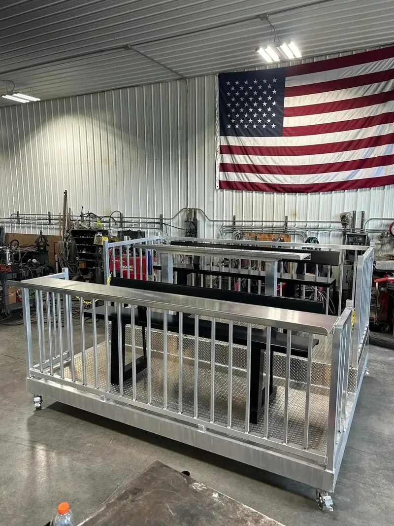 Custom aluminum utility cart with diamond plate flooring